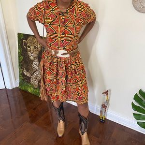 Tribal print vintage dress
